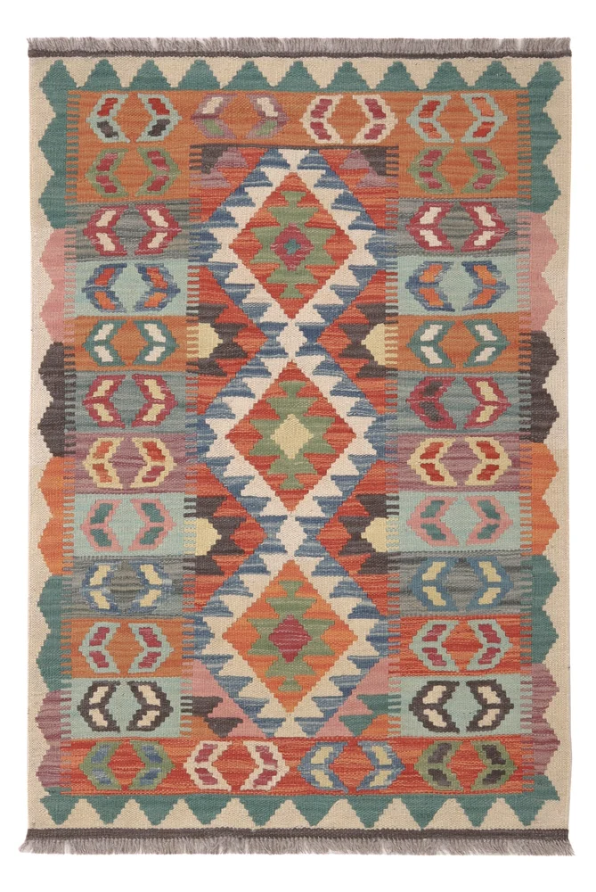 Kelim Maimene Teppich 82x118cm - mehrfarbig