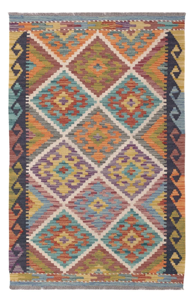 Kelim Maimene Teppich 80x123cm - mehrfarbig