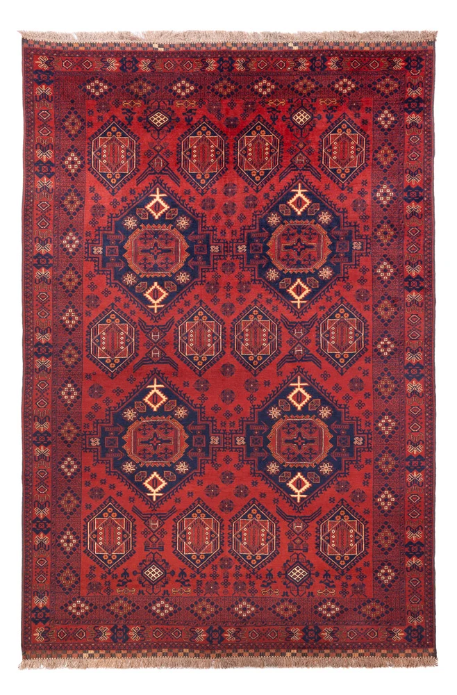 Afghan Teppich 200x303cm - Orientteppich - rot