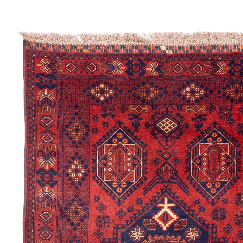 Afghan Teppich 200x303cm - Orientteppich - rot
