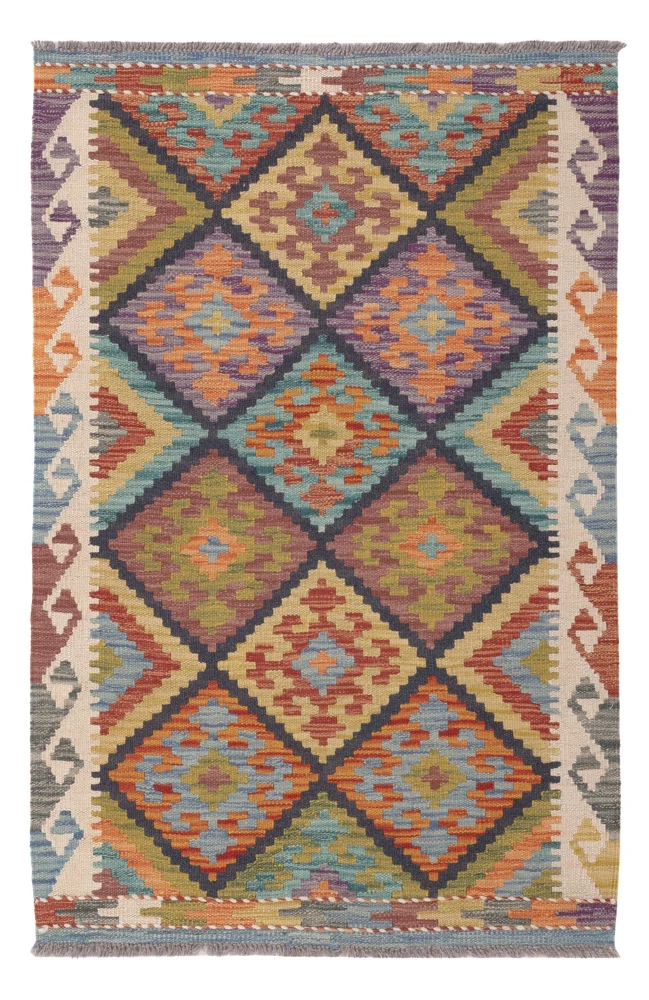 Kelim Maimene Teppich 81x121cm - mehrfarbig