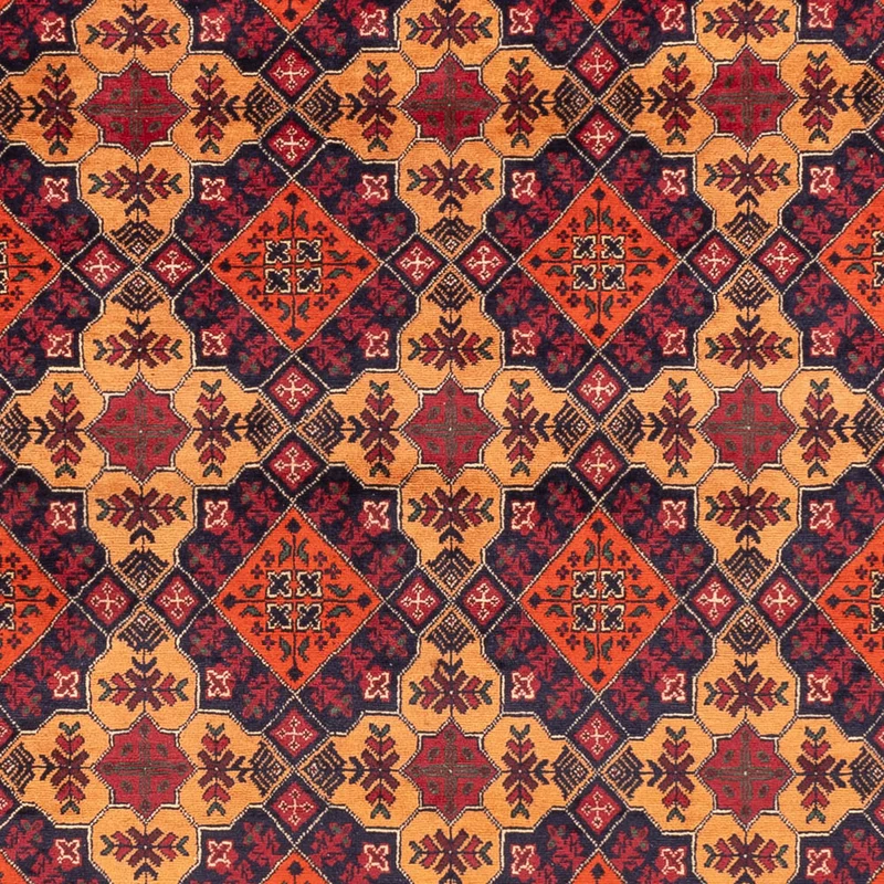 Afghan Teppich 199x284cm - Orientteppich - dunkelbeige