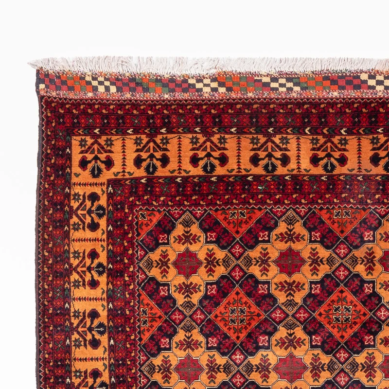 Afghan Teppich 199x284cm - Orientteppich - dunkelbeige