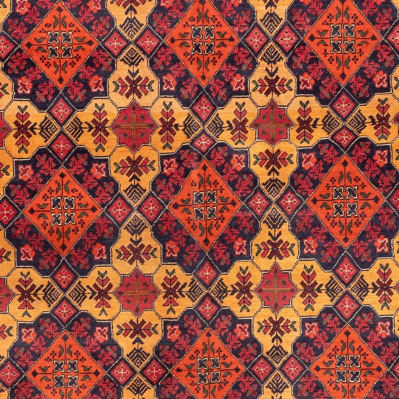 Afghan Teppich 197x296cm - Orientteppich - dunkelbeige