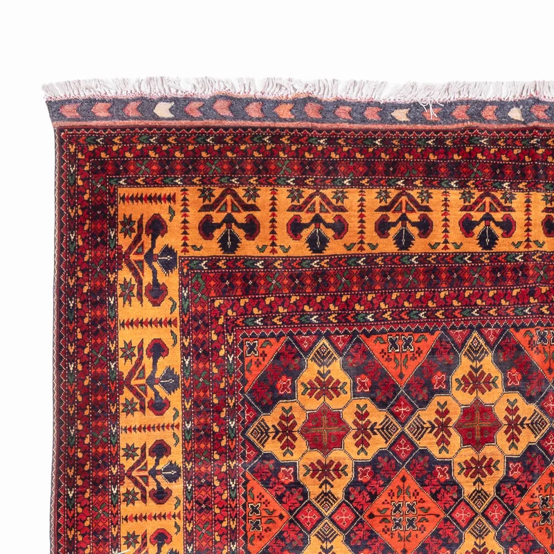Afghan Teppich 197x296cm - Orientteppich - dunkelbeige
