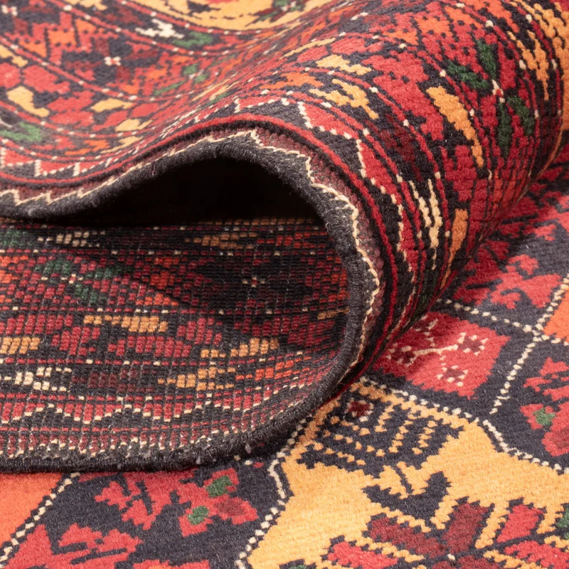 Afghan Teppich 197x296cm - Orientteppich - dunkelbeige