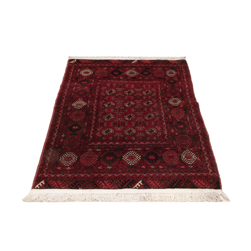 Afghan Teppich 77x119cm - Orientteppich - dunkelrot