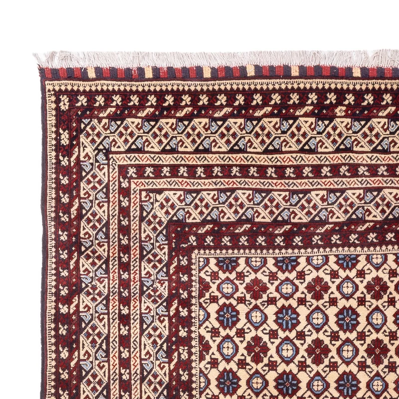 Afghan Teppich 194x281cm - Orientteppich - hellbeige
