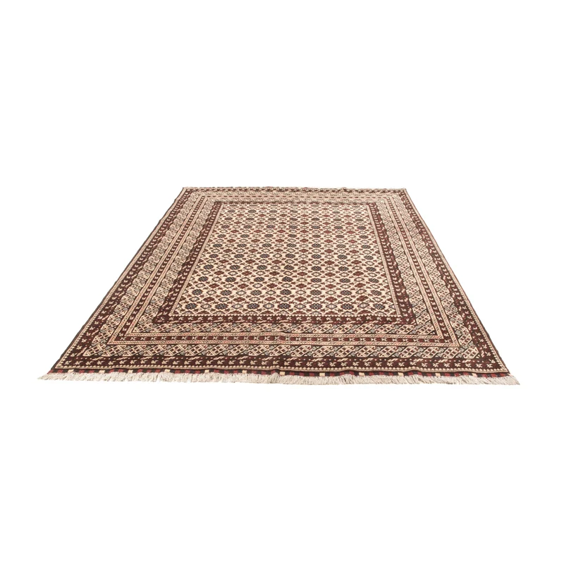 Afghan Teppich 194x281cm - Orientteppich - hellbeige
