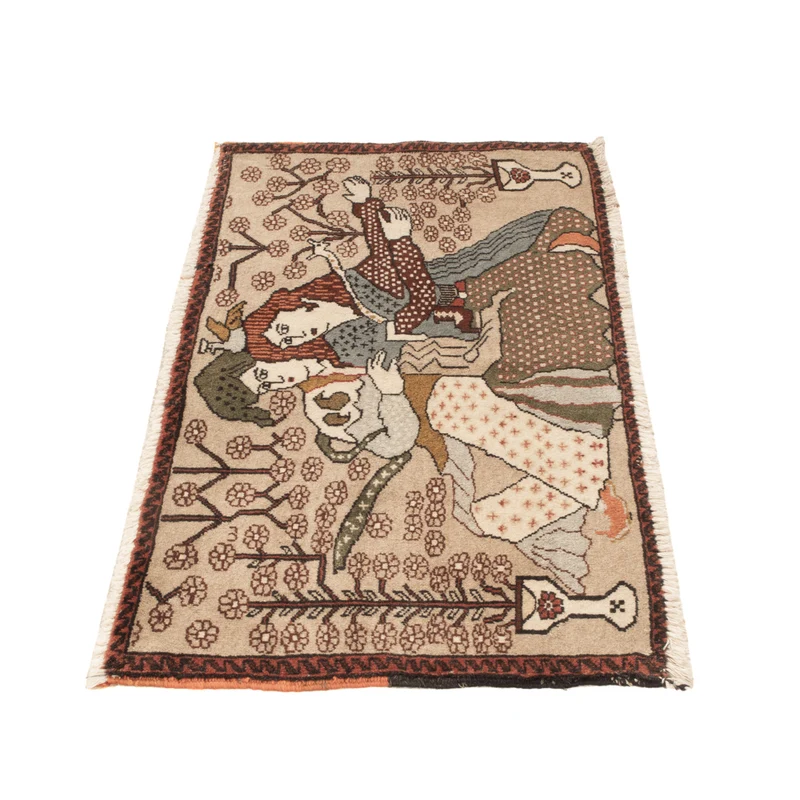 Bild-Teppich 50x92cm - Orientteppich - beige