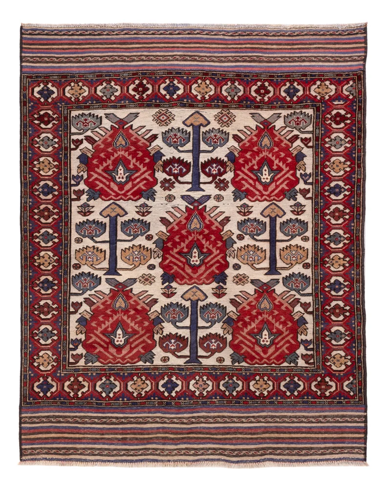 Afghan Teppich 125x165cm - Orientteppich - mehrfarbig