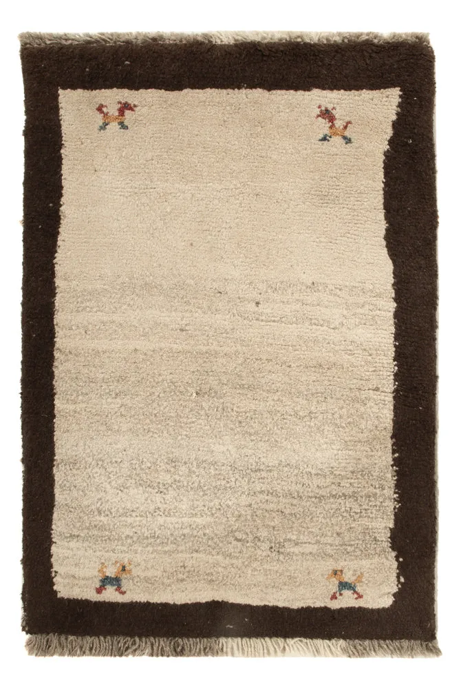 Gabbeh Persisch Teppich 57x85cm - Perserteppich Wollteppich - beige