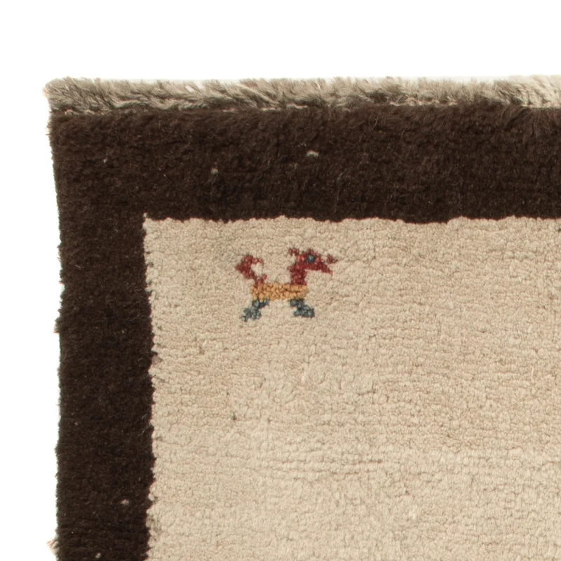 Gabbeh Persisch Teppich 57x85cm - Perserteppich Wollteppich - beige