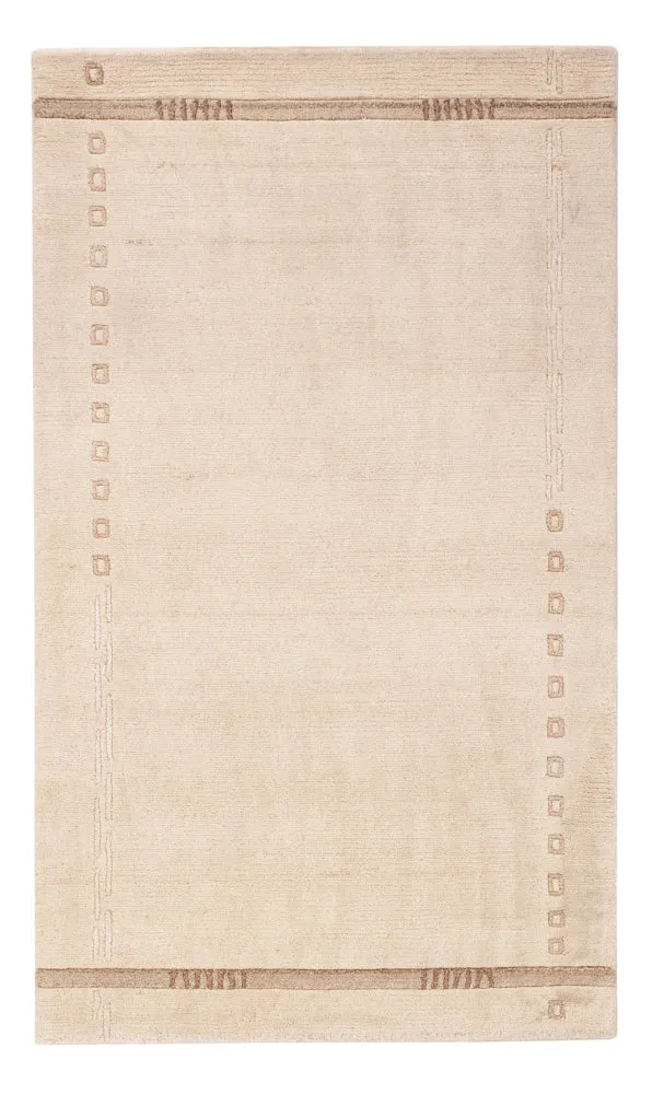 Nepal Teppich 91x155cm - Wollteppich - creme