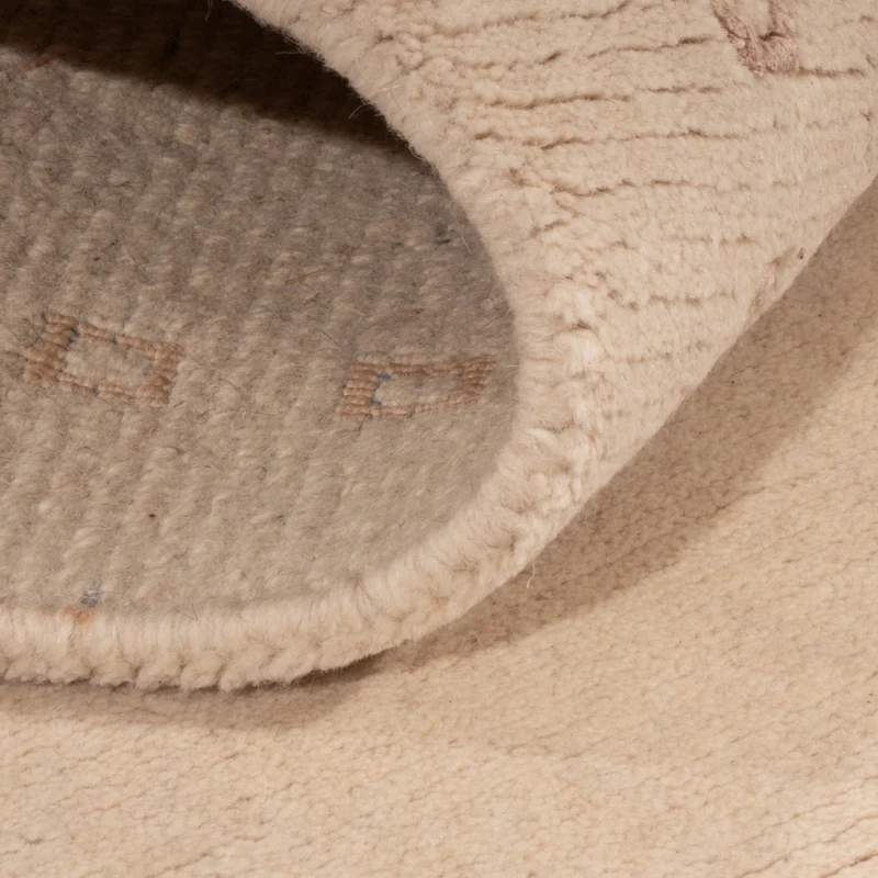 Nepal Teppich 91x155cm - Wollteppich - creme