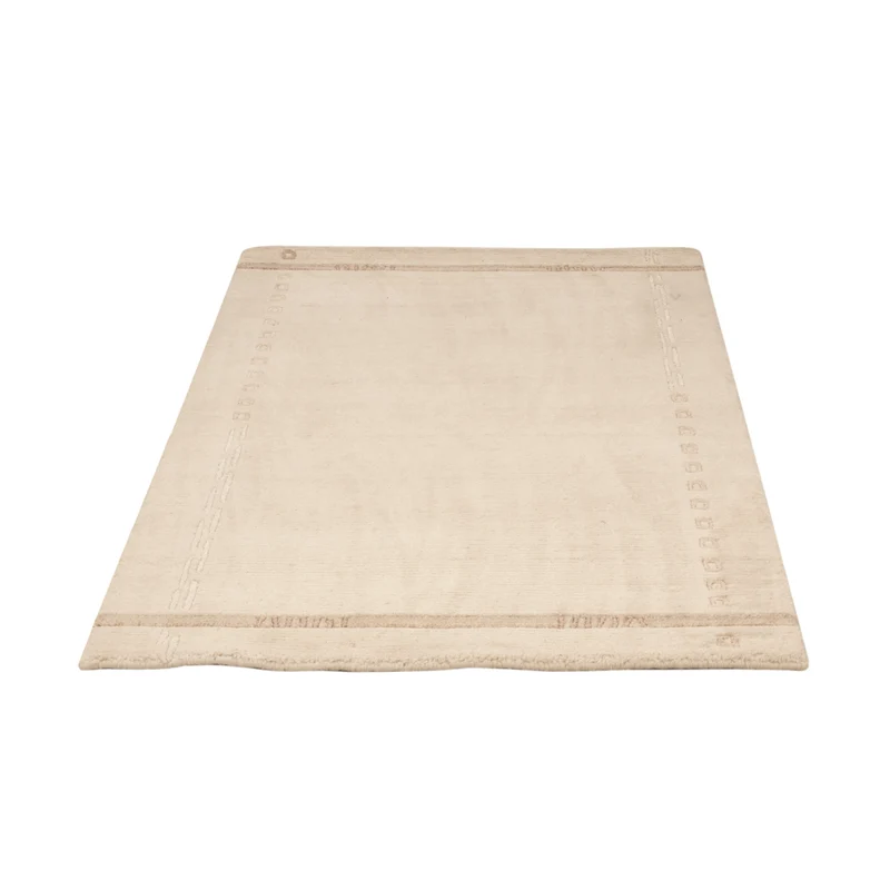 Nepal Teppich 91x155cm - Wollteppich - creme