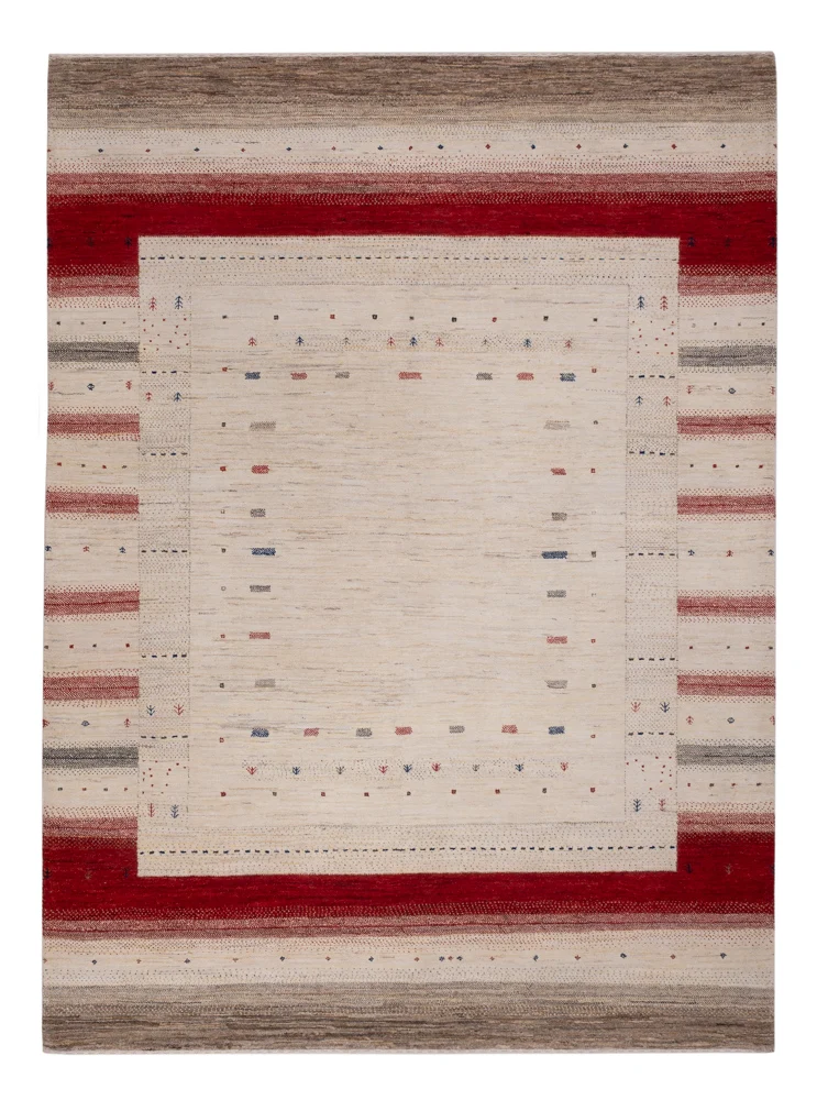 Indo Loribaft Teppich 176x242cm - Orientteppich - hellbeige