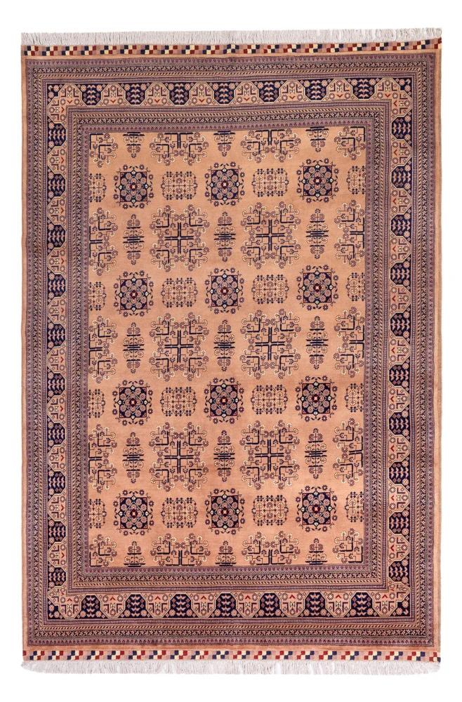 Afghan Teppich 196x296cm - Orientteppich - beige
