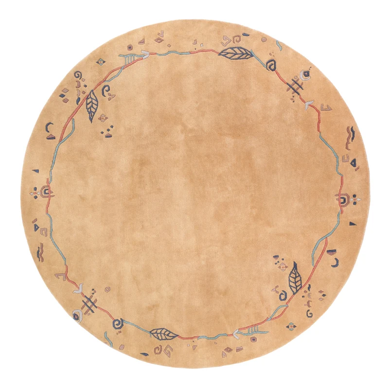 Nepal Teppich 240x240cm - Wollteppich - beige