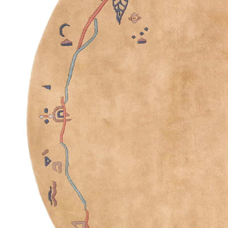 Nepal Teppich 240x240cm - Wollteppich - beige
