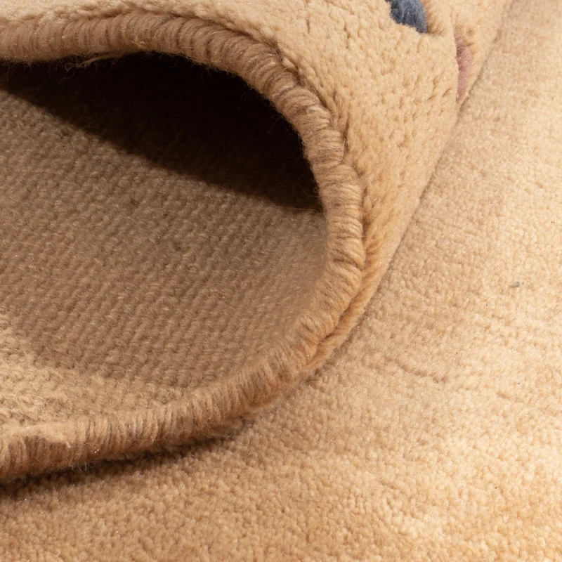 Nepal Teppich 240x240cm - Wollteppich - beige