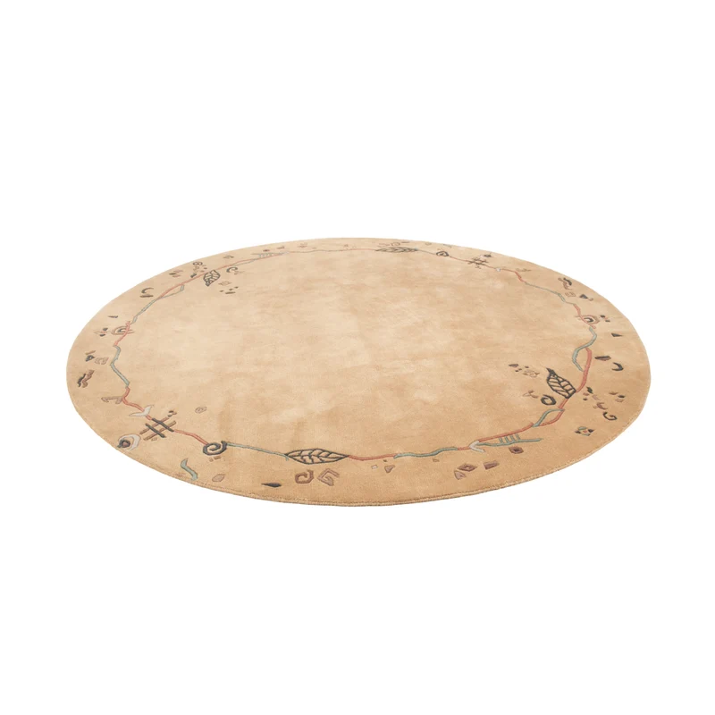 Nepal Teppich 240x240cm - Wollteppich - beige