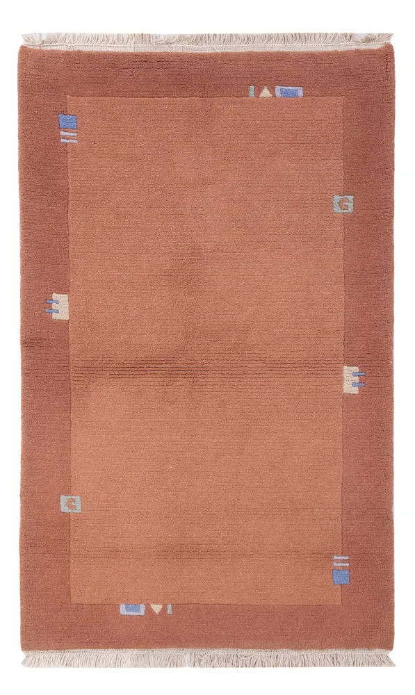 Nepal Teppich 90x160cm - Wollteppich - terrakotta