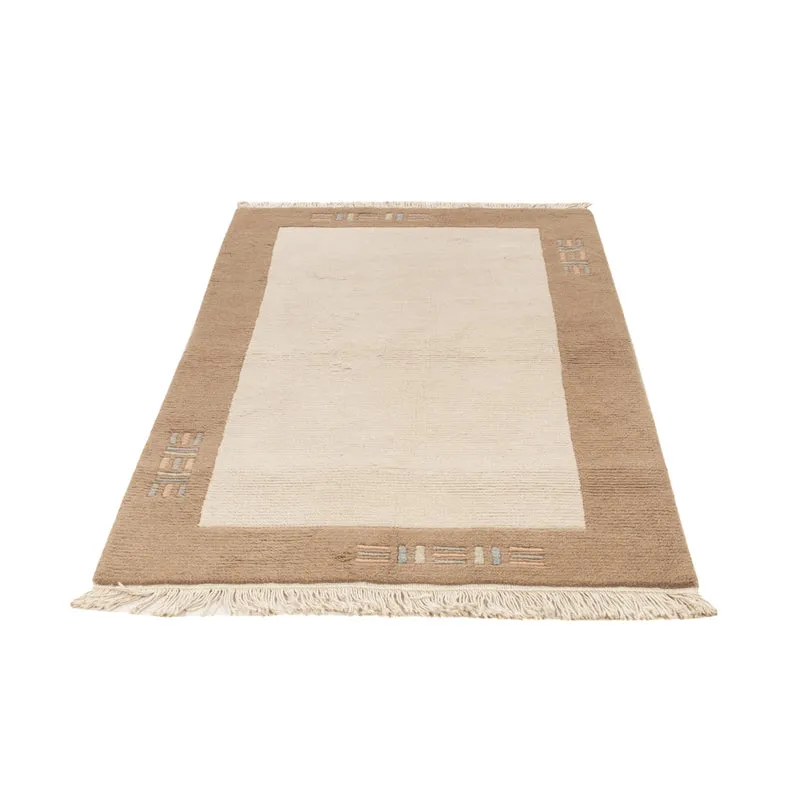 Nepal Teppich 90x160cm - Wollteppich - creme