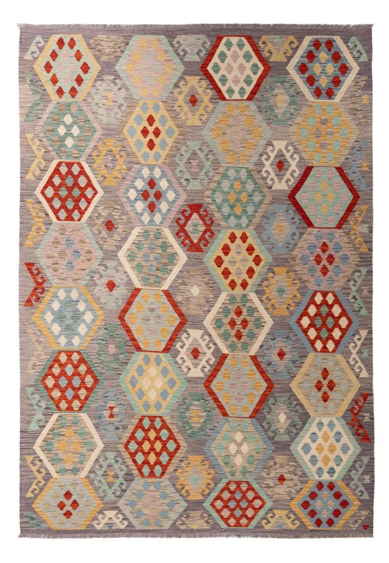 Kelim Maimene Teppich 209x301cm - mehrfarbig
