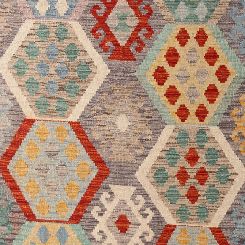 Kelim Maimene Teppich 209x301cm - mehrfarbig
