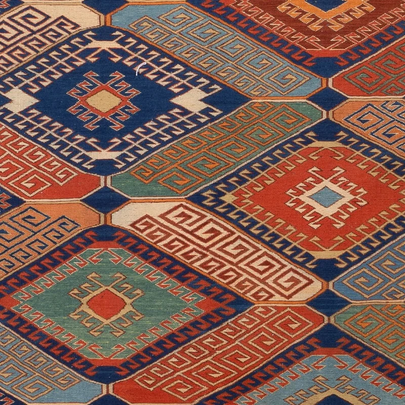 Kelim Afghan Teppich 205x272cm - mehrfarbig