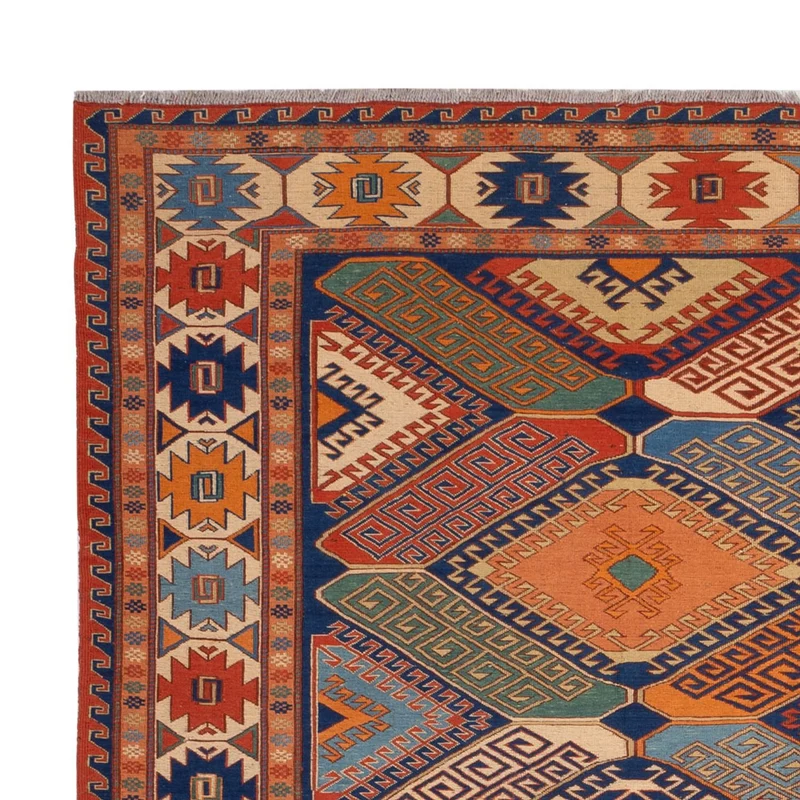 Kelim Afghan Teppich 205x272cm - mehrfarbig