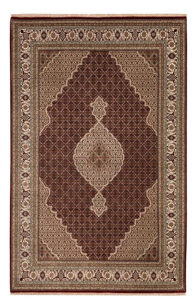 Indo Täbriz Teppich 197x300cm - Orientteppich - dunkelbeige