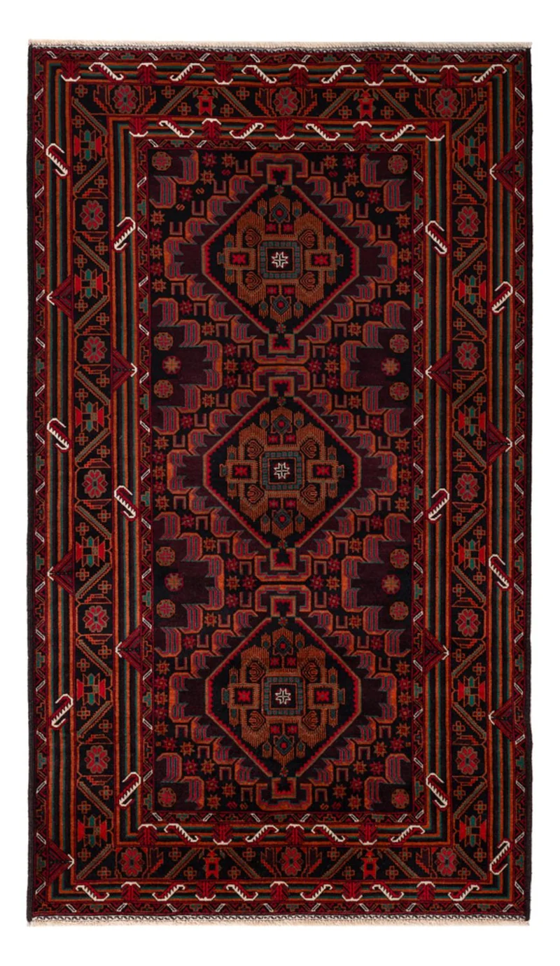 Belutsch Teppich - 117 x 206 cm - dunkelrot
