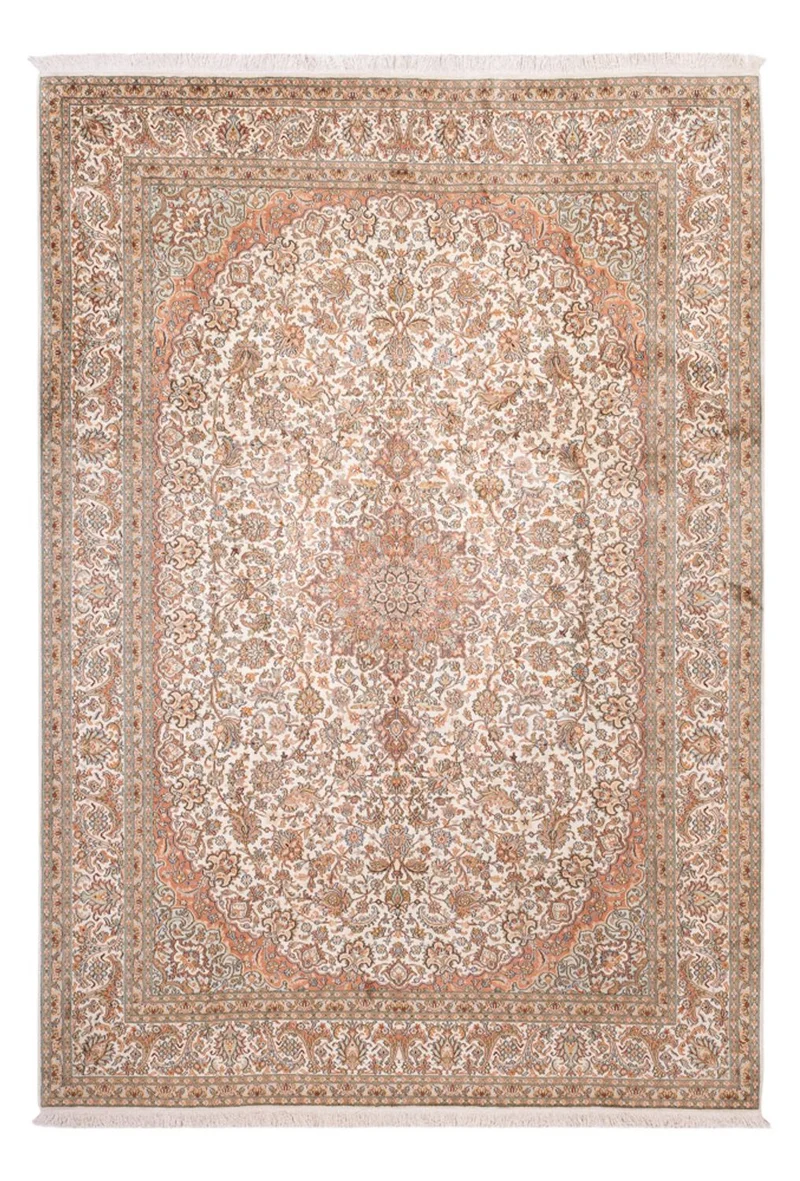 Kaschmir Seide Teppich 219x314cm - Orientteppich - beige