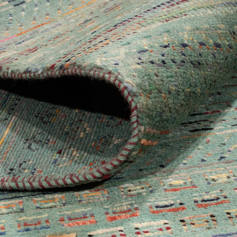 Designer Teppich 201x240cm - petrolblau