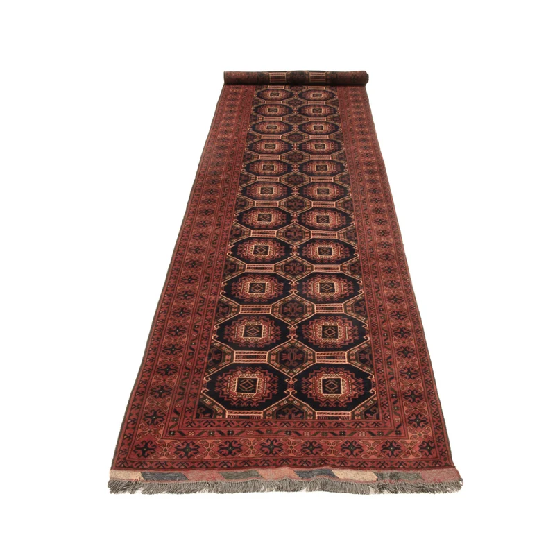 Afghan Teppich 86x409cm - Orientteppich - dunkelbeige