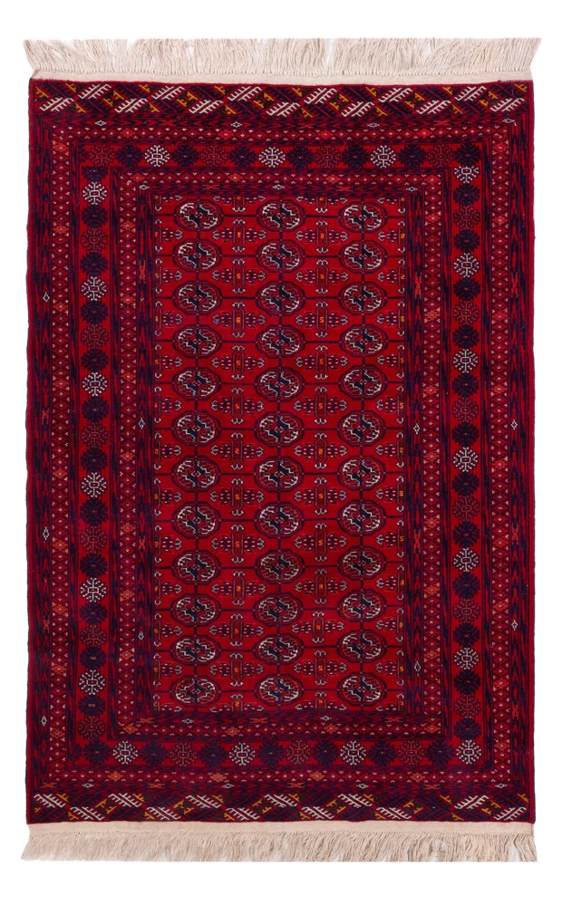 Buchara Teppich 133x196cm - Orientteppich - dunkelrot