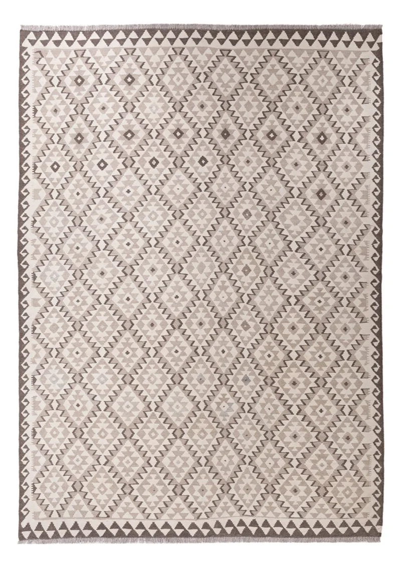 Kelim Maimene Teppich 208x291cm - hellgrau
