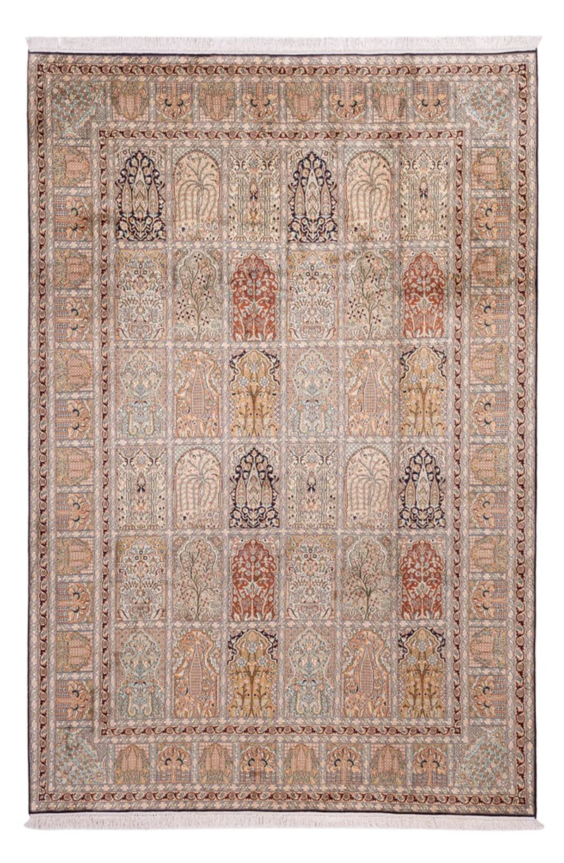 Seidenteppich - Kaschmir Seide - 214 x 315 cm - hellbeige