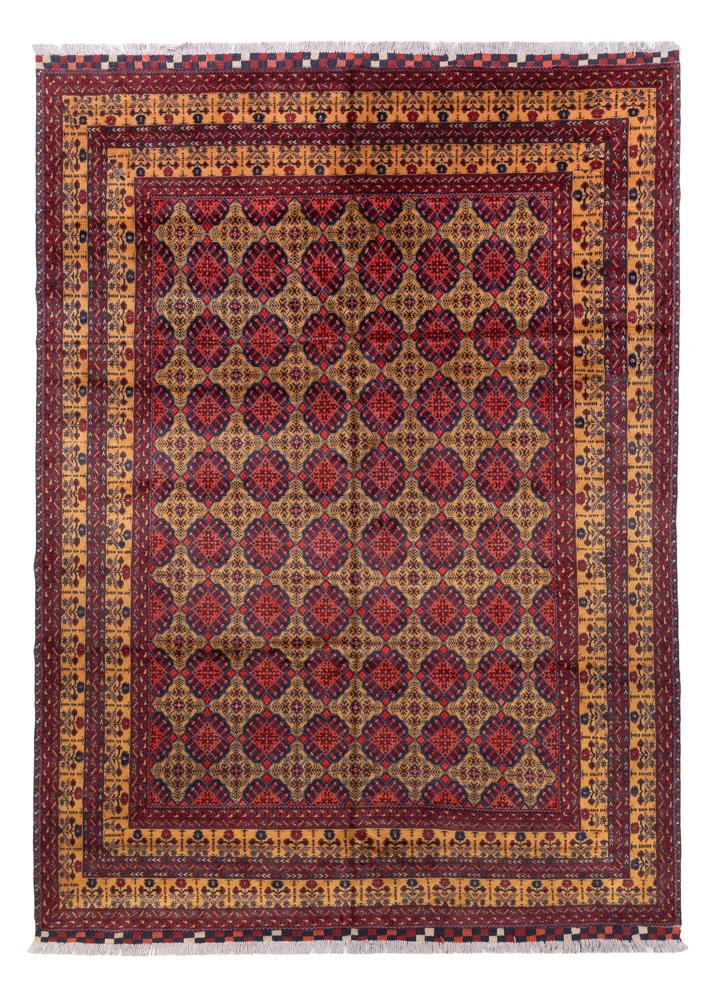 Afghan Teppich 240x333cm - Orientteppich - dunkelbeige