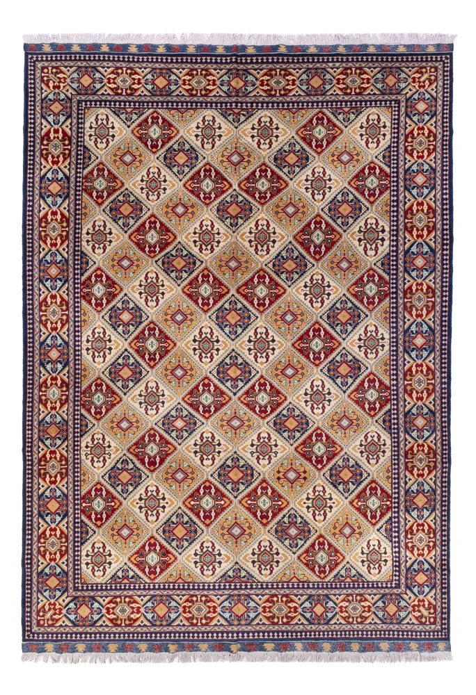 Afghan Teppich 250x355cm - Orientteppich - hellbeige