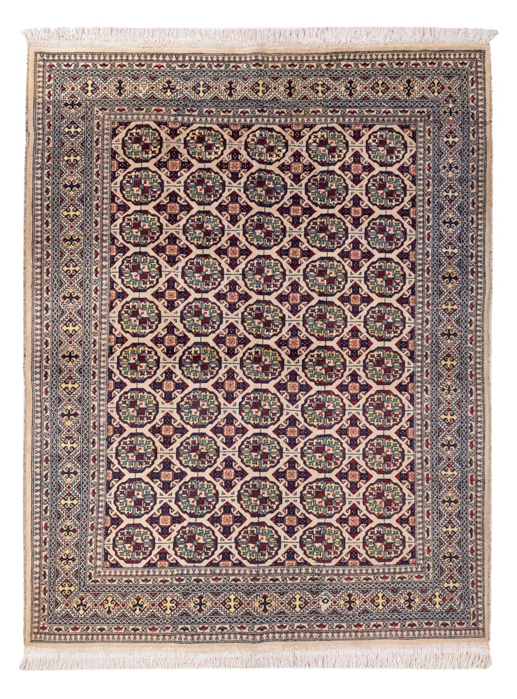 Afghan Teppich 151x194cm - Orientteppich - hellgrau