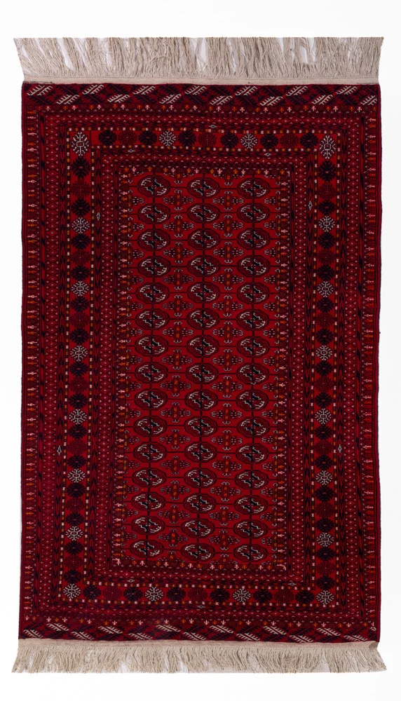 Buchara Teppich 132x209cm - Orientteppich - dunkelrot