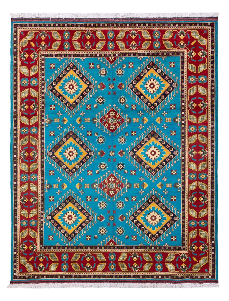 Afghan Teppich 150x195cm - Orientteppich - blau