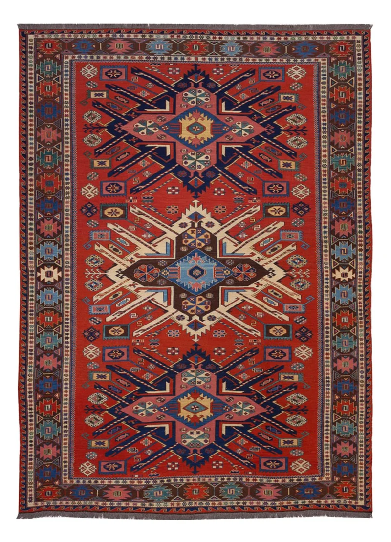 Kelim Afghan Teppich 218x292cm - rot
