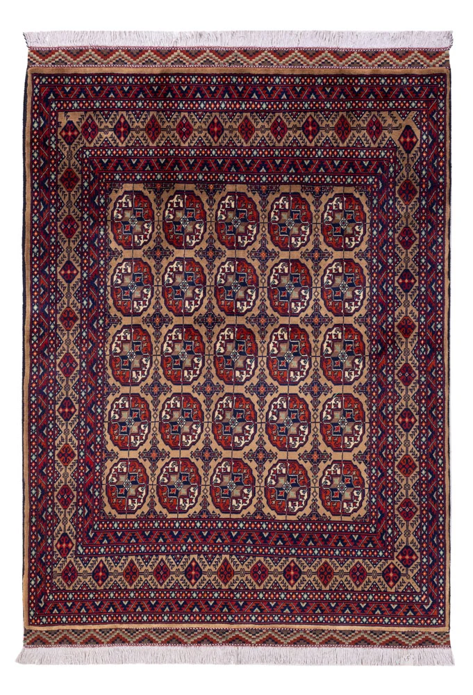 Afghan Teppich 148x195cm - Orientteppich - dunkelbeige
