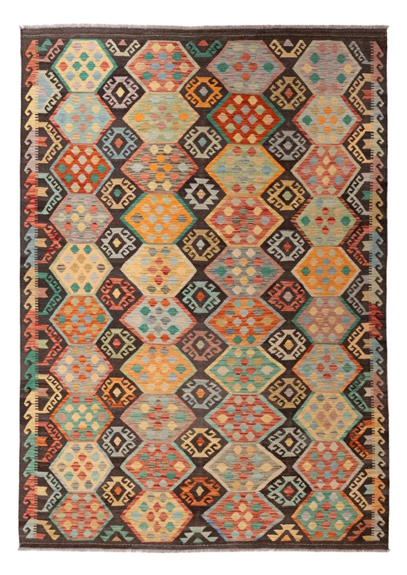 Kelim Maimene Teppich 204x297cm - mehrfarbig