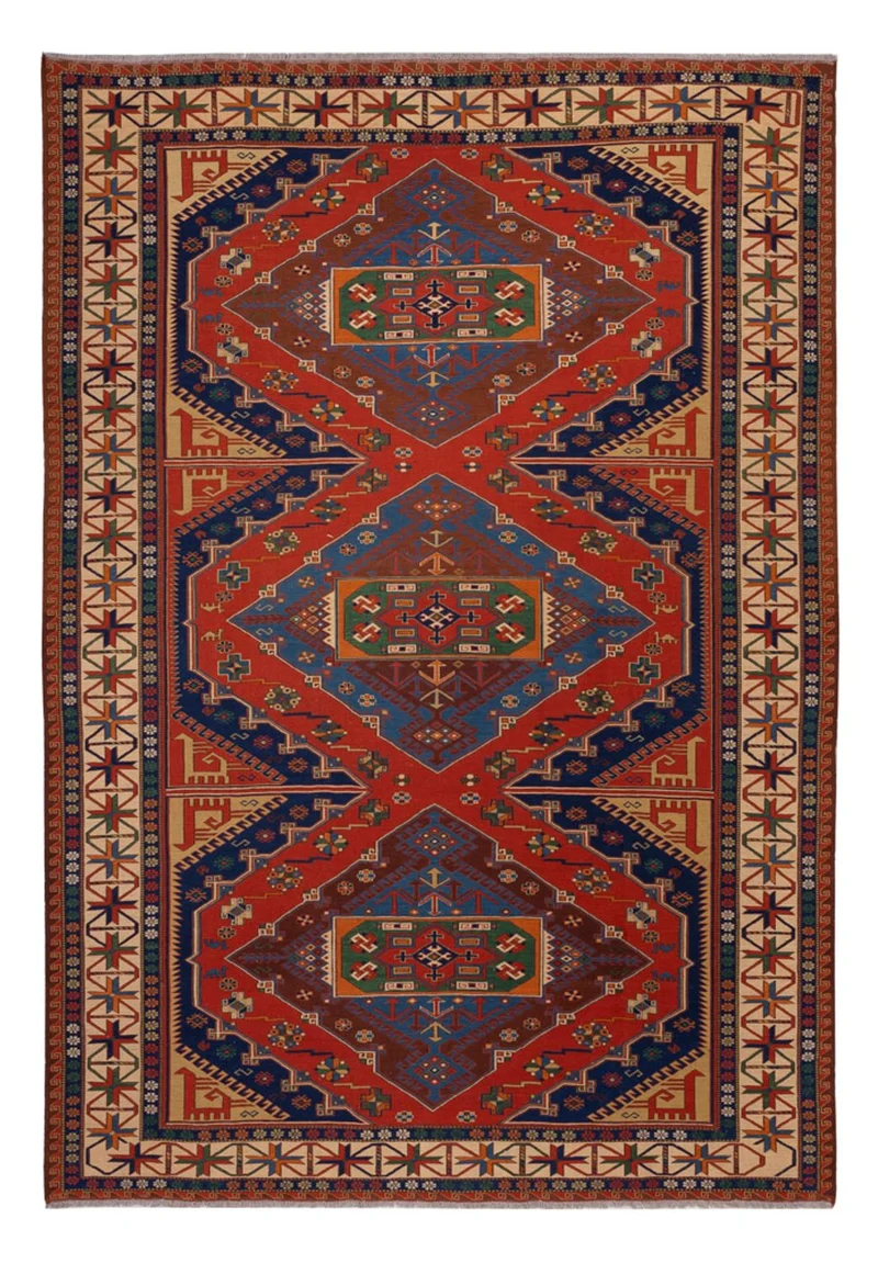 Kelim Afghan Teppich 204x294cm - rot
