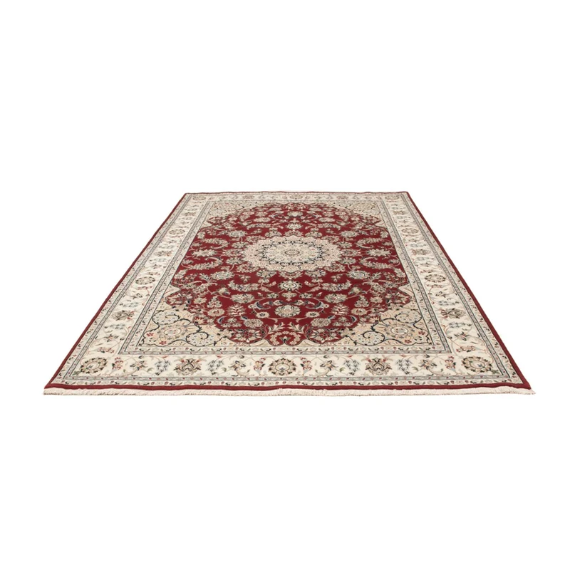 Indo Nain Teppich 200x303cm - Orientteppich - dunkelrot